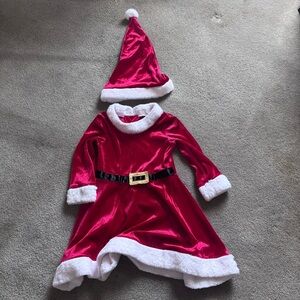 H&M Festive Girls Santa Costume Dress - Red and White